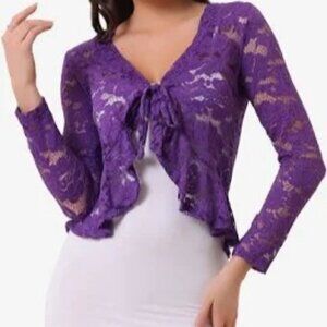 Allegra K Floral Lace Shrug